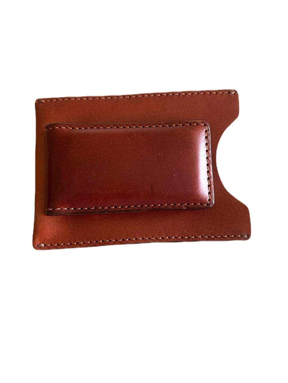Two-Tone Warm Brown Men’s Strong Magnetic Money Clip Credit Business Card Case